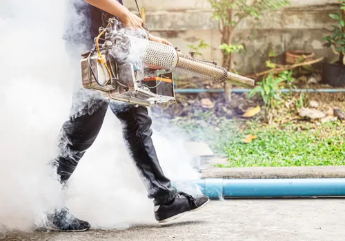 Pest control team working on-site